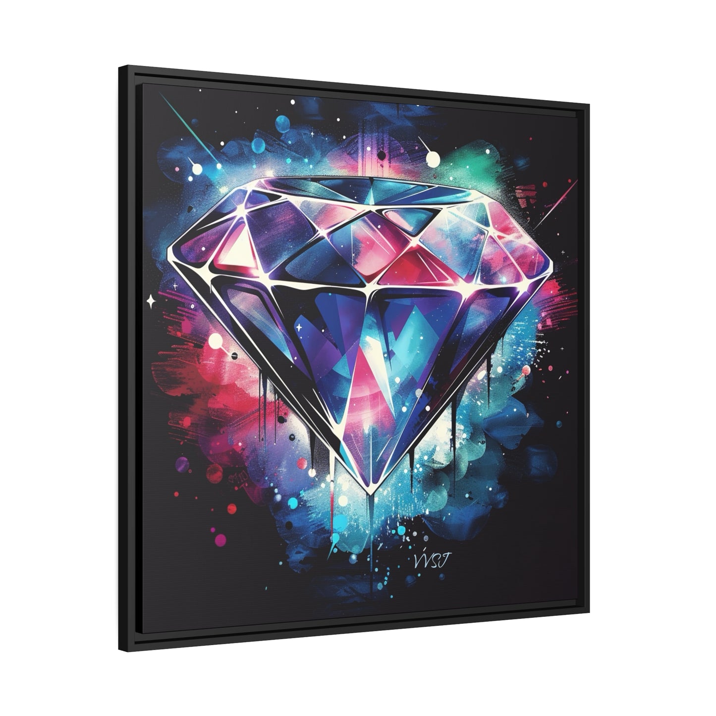 Diamond Multi-Color Matte Canvas on Black Frame