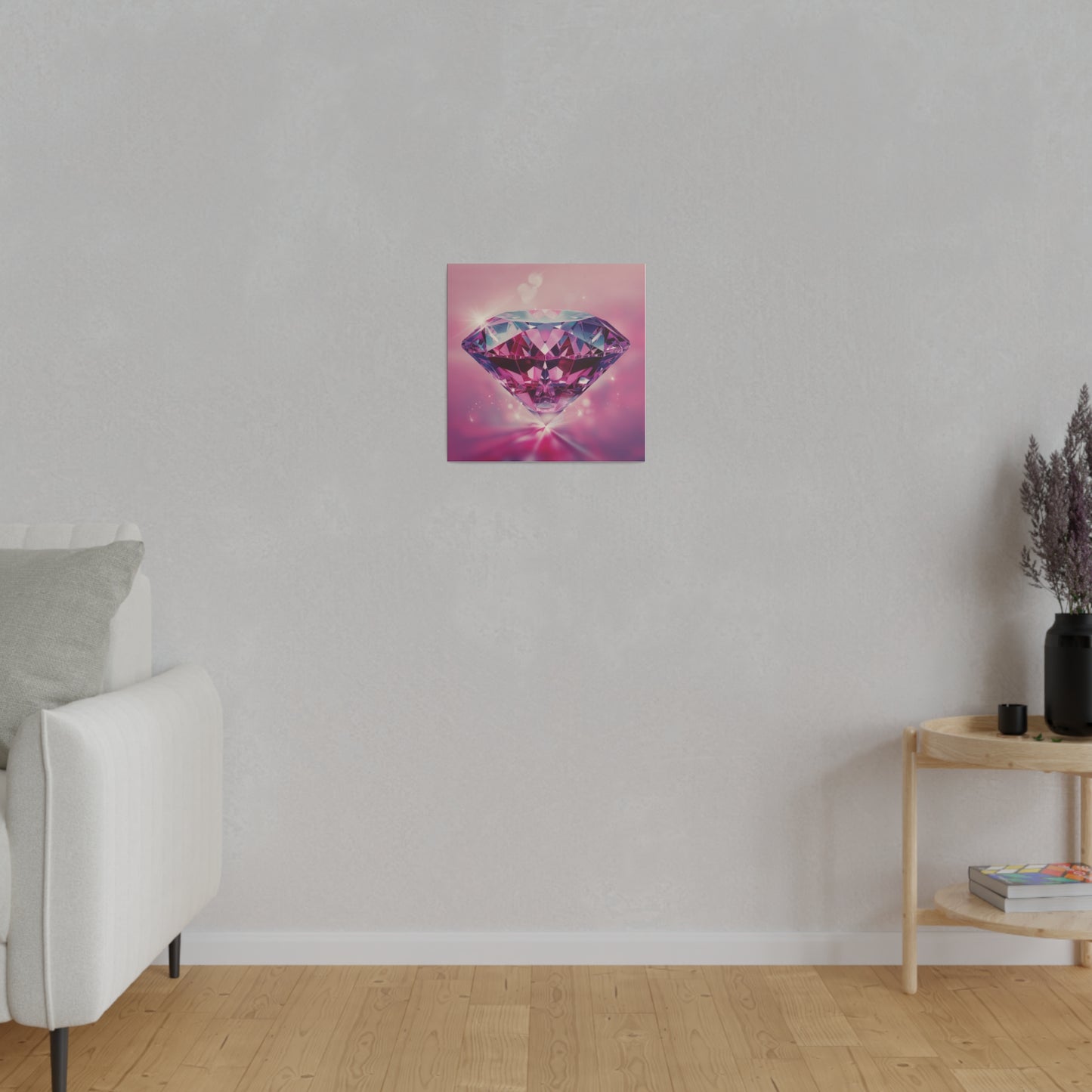 Glowing Pink Diamond Matte Canvas