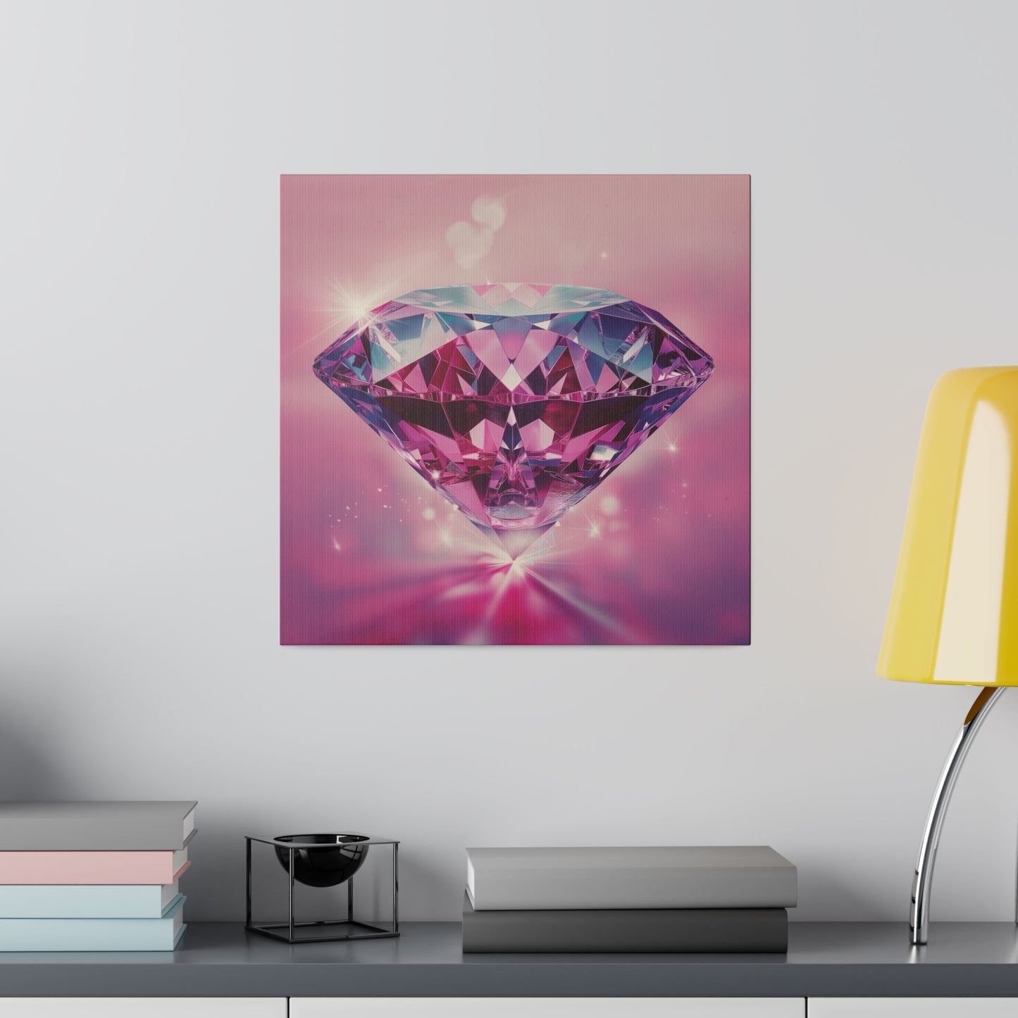 Glowing Pink Diamond Matte Canvas