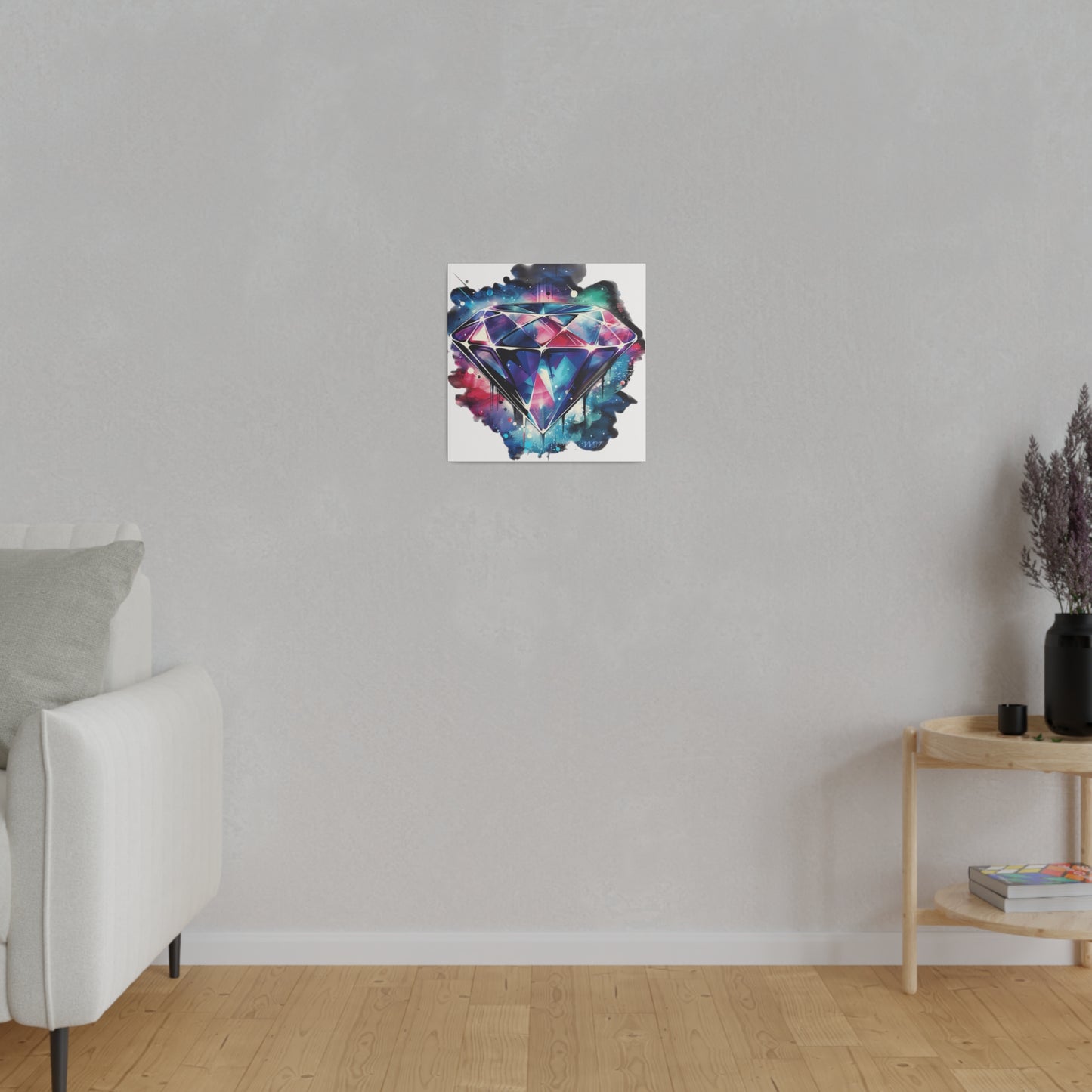 Diamond Multi-Color Matte White Canvas