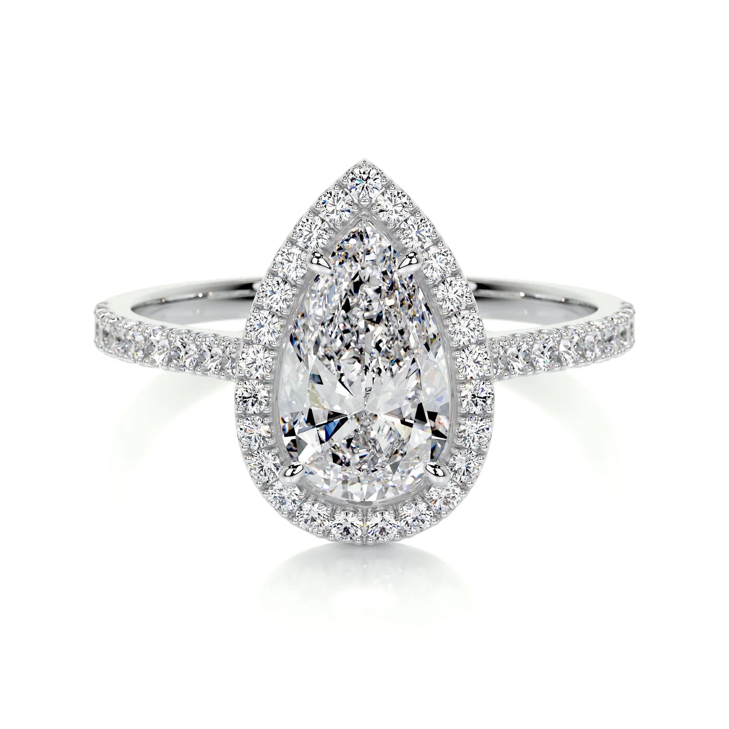 Diamond Pear Halo Engagement Ring