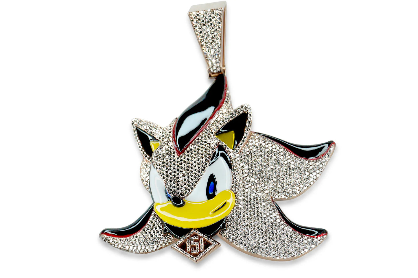 Diamond Rose Gold Shadow The Hedgehog Pendant