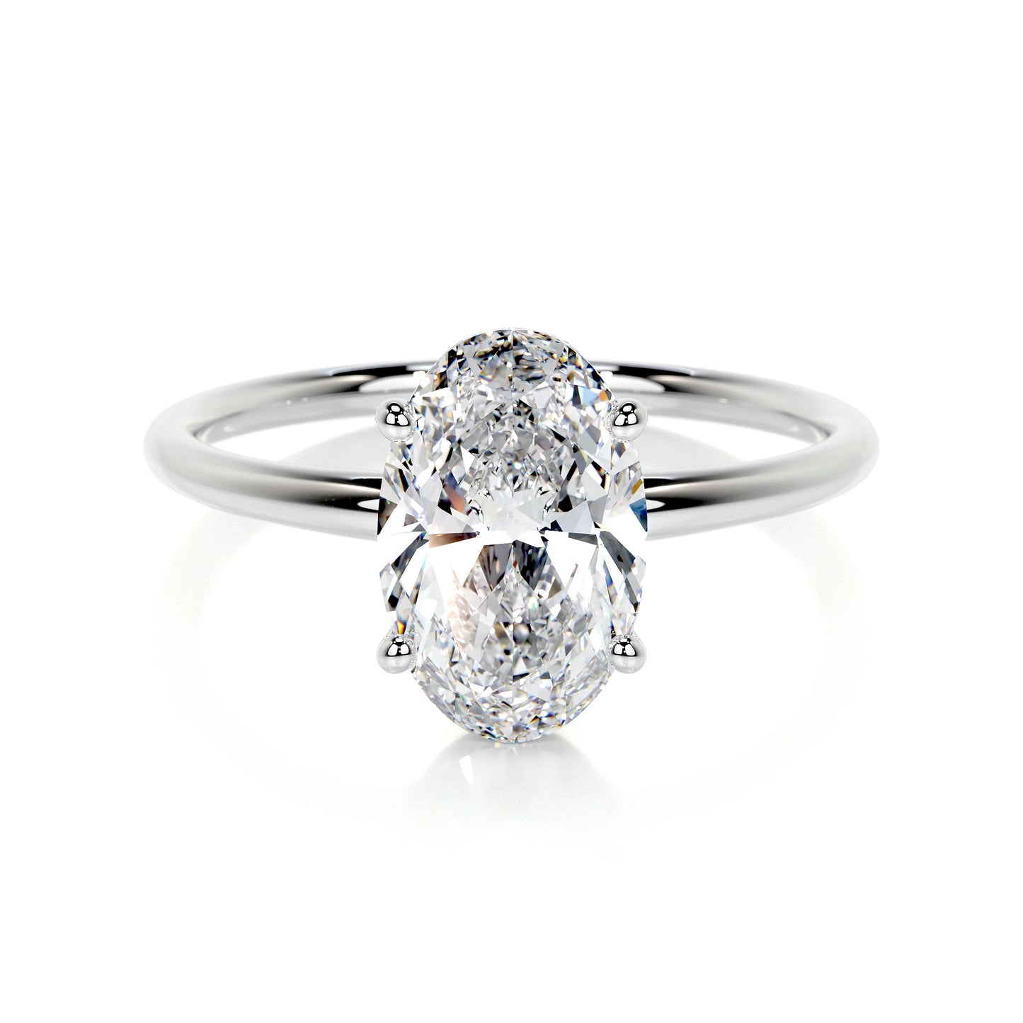 Diamond Oval Solitaire Engagement Ring