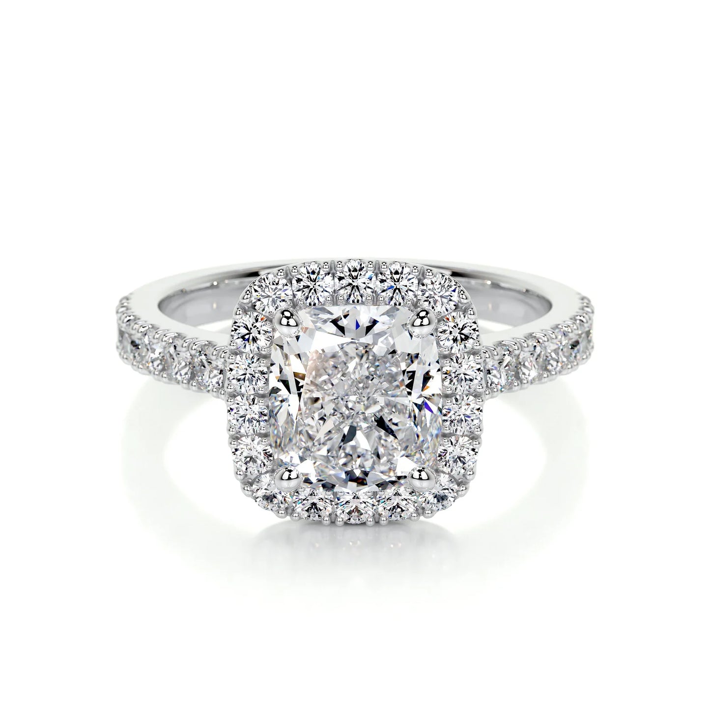 Diamond Cushion Halo Engagement Ring