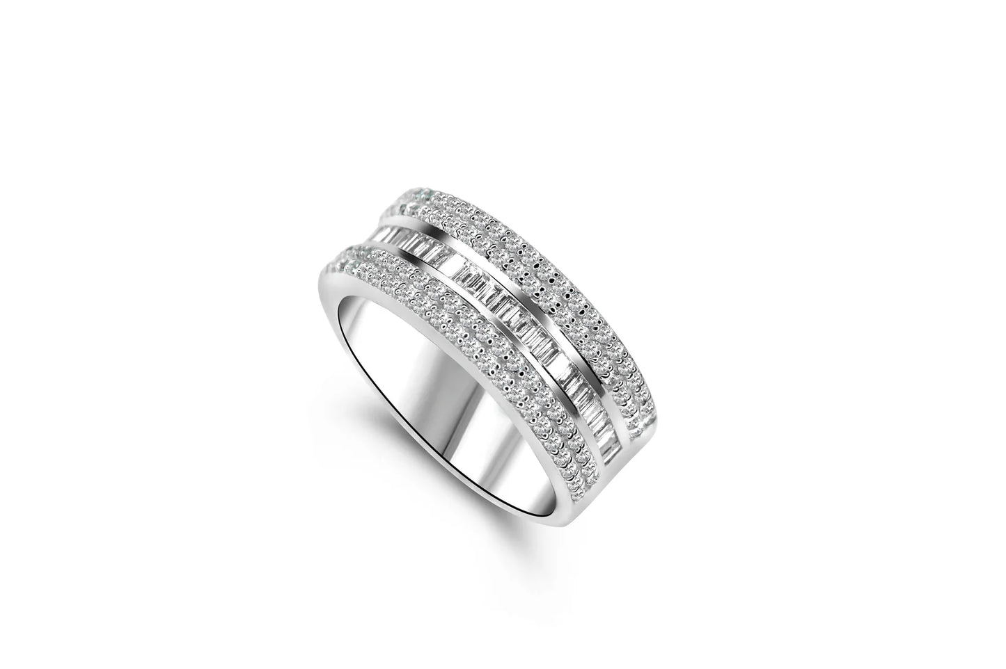 Diamond Baguette Men's Wedding Band