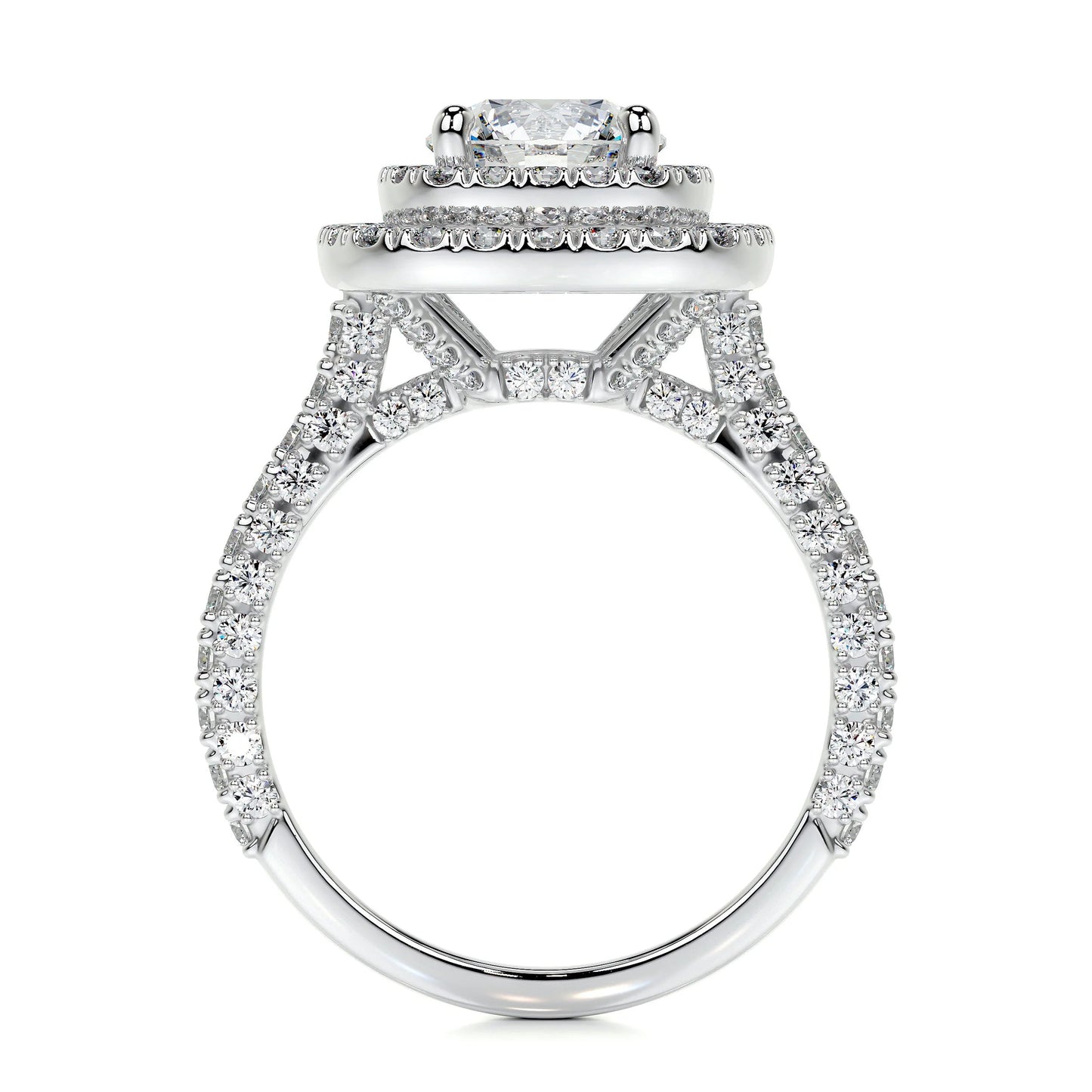 Diamond Double Halo Round Engagement Ring
