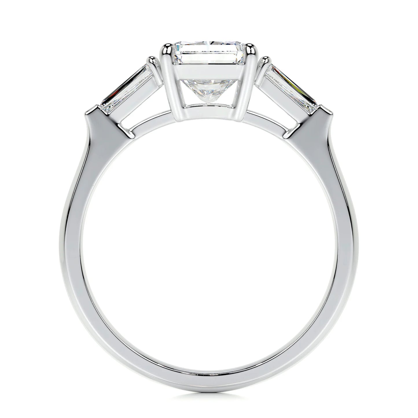 Diamond Radiant & Taper Engagement Ring