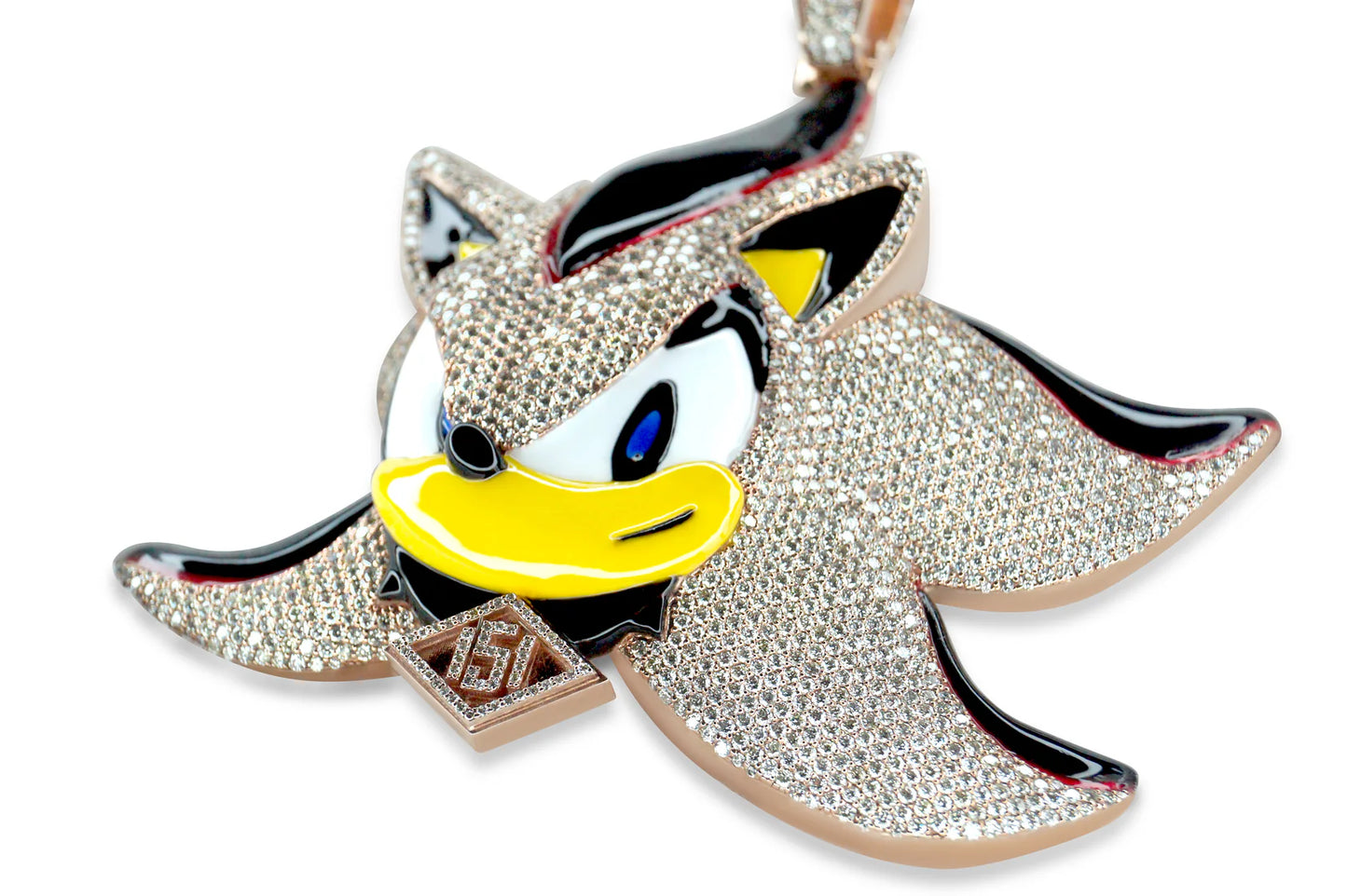 Diamond Rose Gold Shadow The Hedgehog Pendant
