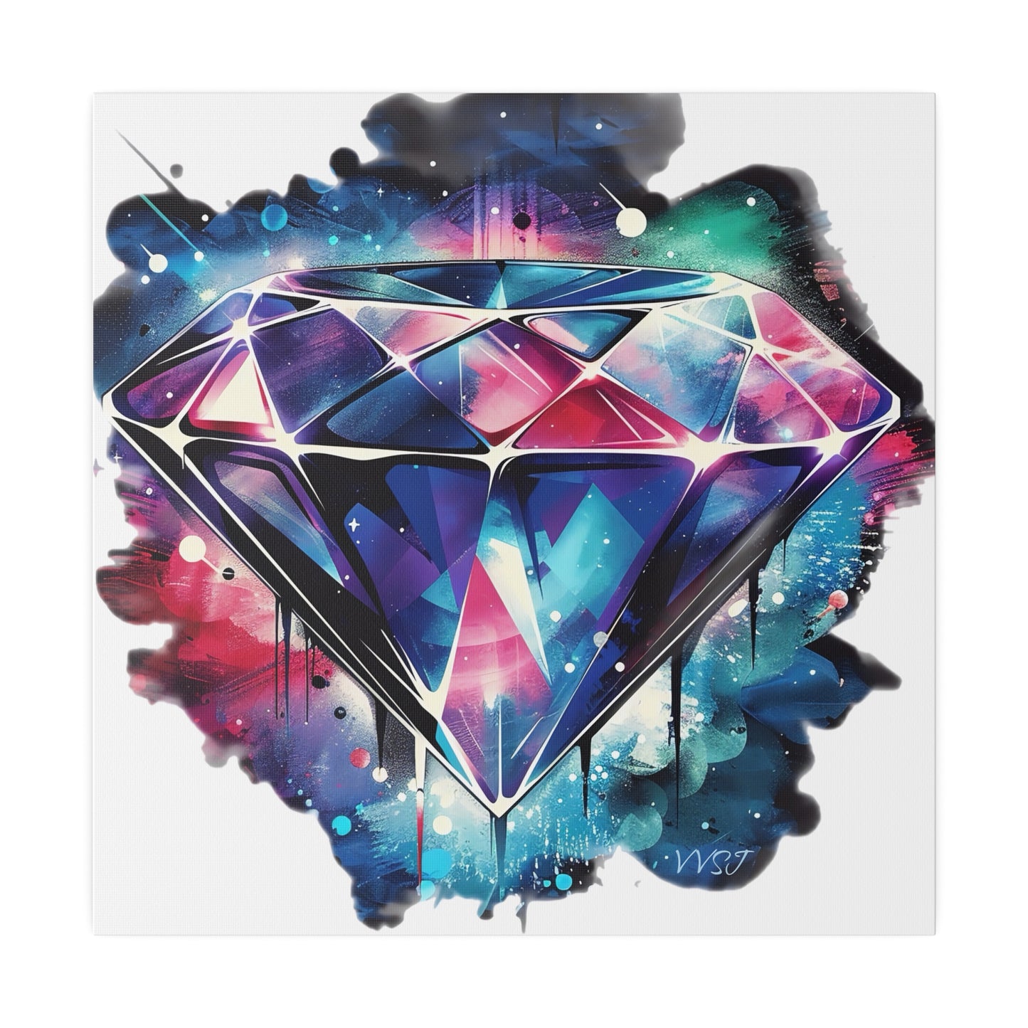 Diamond Multi-Color Matte White Canvas