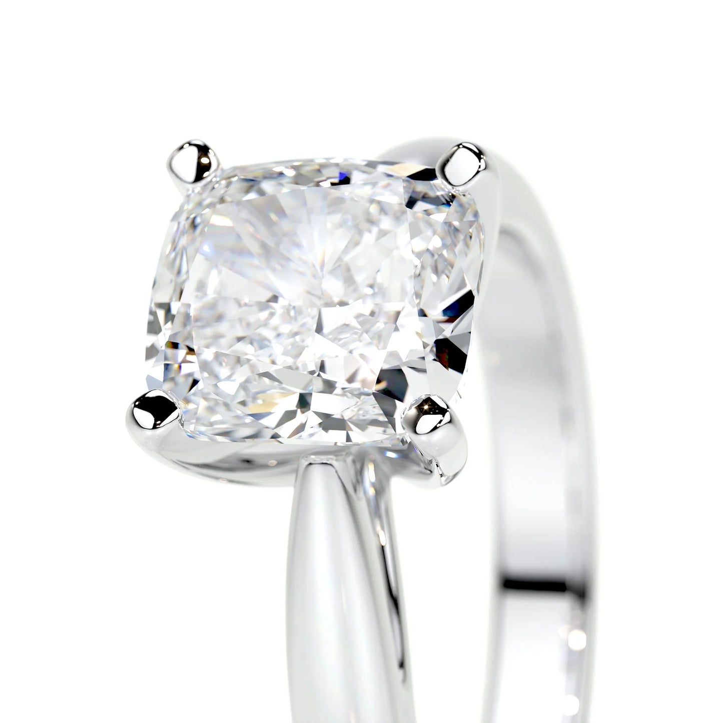 Diamond Cushion Solitaire Engagement Ring