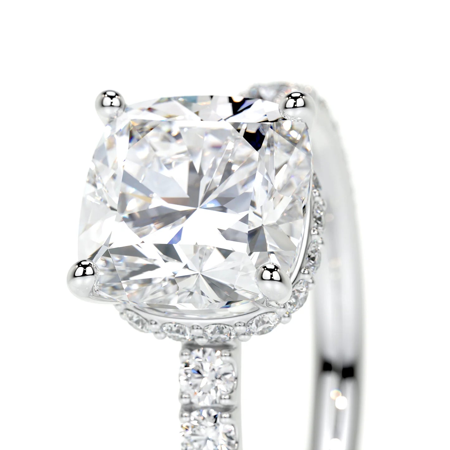 Diamond Cushion Cut Engagement Ring