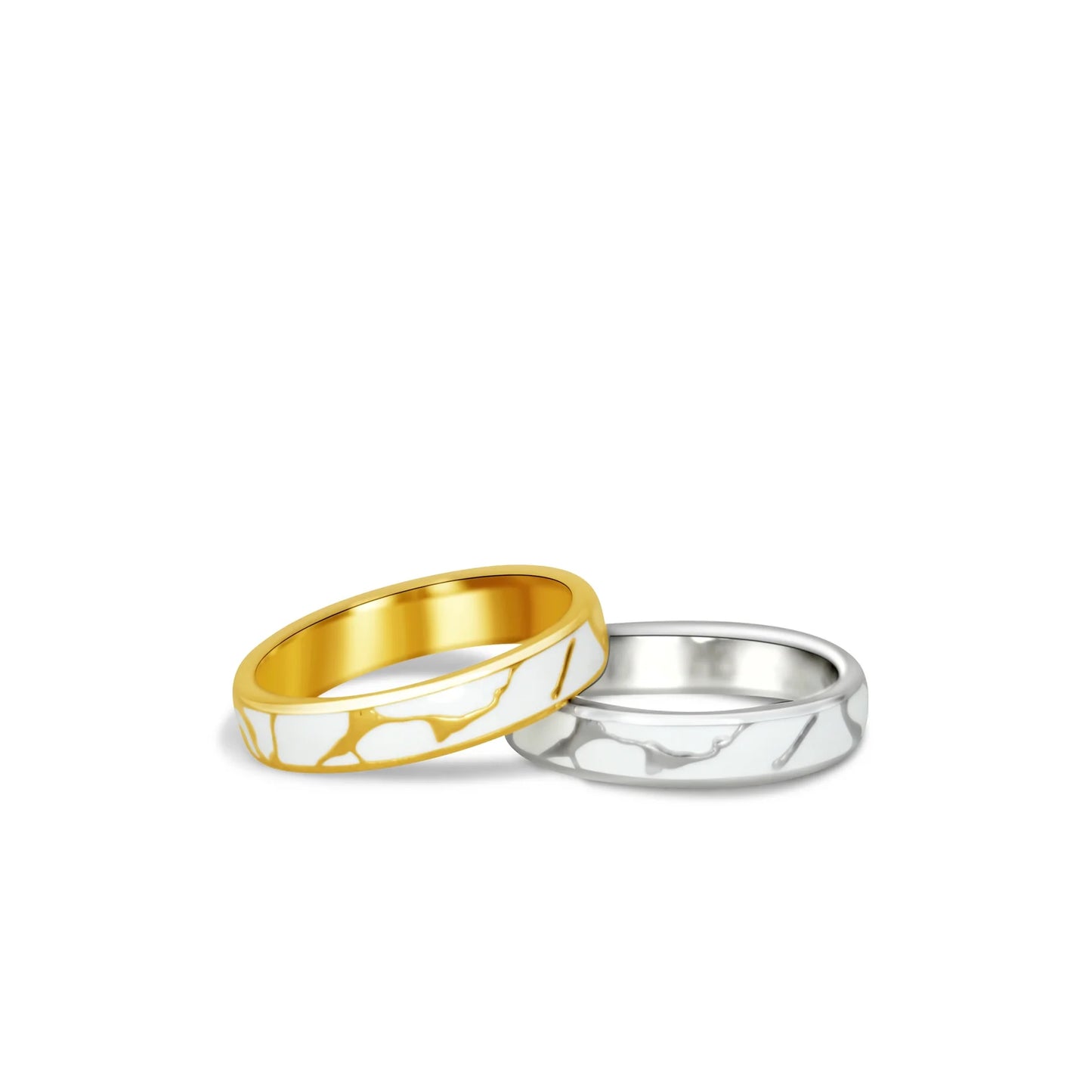 Marble & White Gold Ring