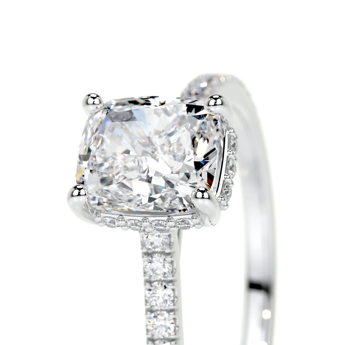 Diamond Cushion Engagement Ring