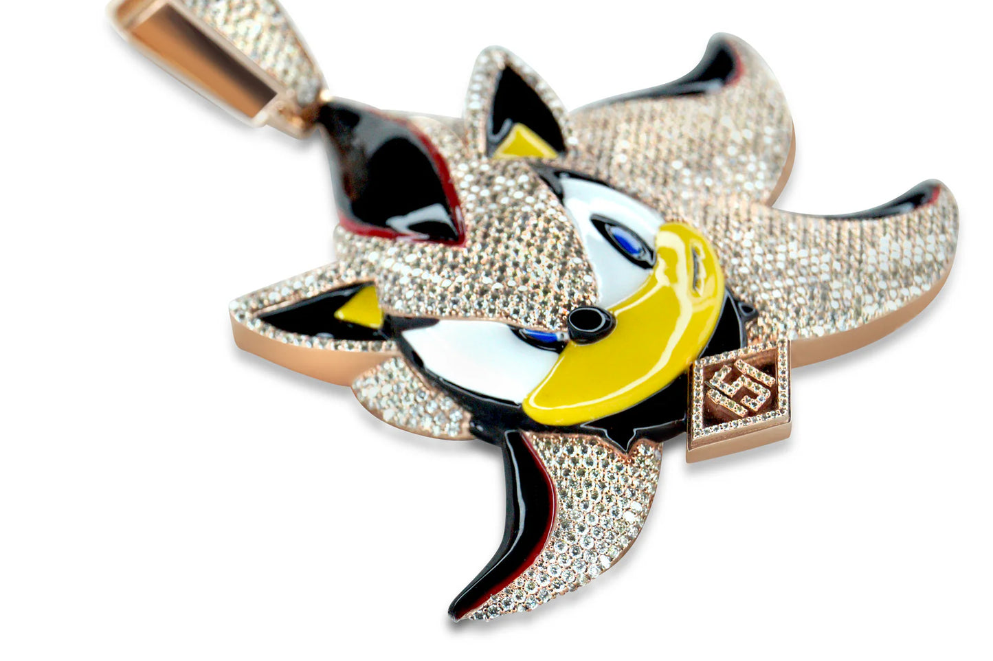 Diamond Rose Gold Shadow The Hedgehog Pendant