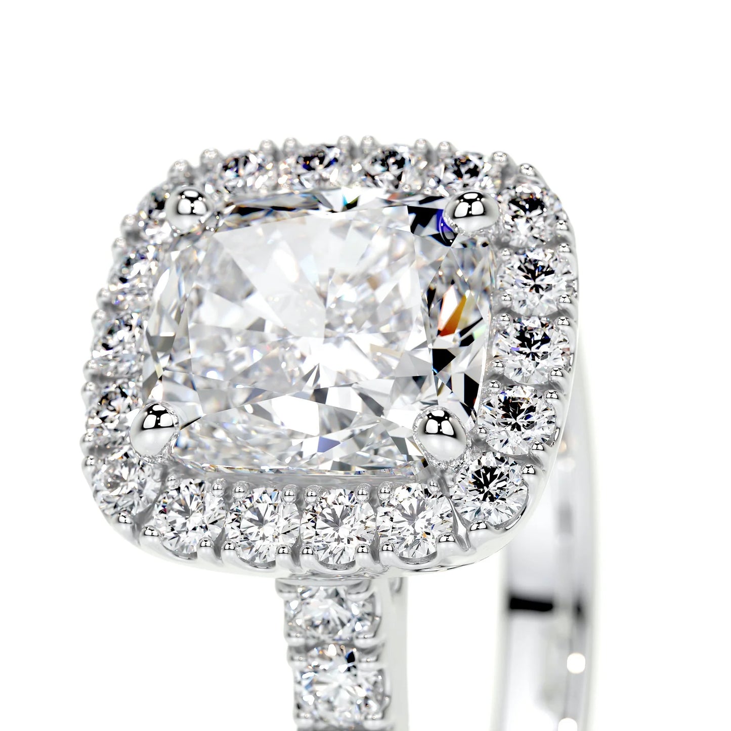 Diamond Cushion Halo Engagement Ring