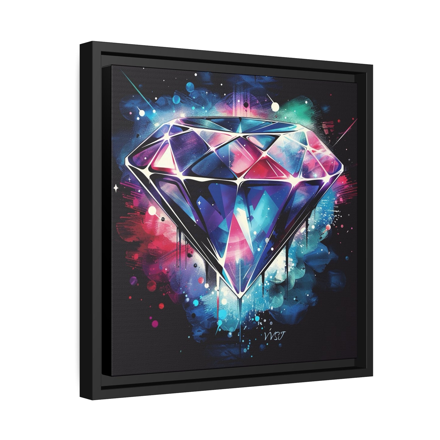 Diamond Multi-Color Matte Canvas on Black Frame