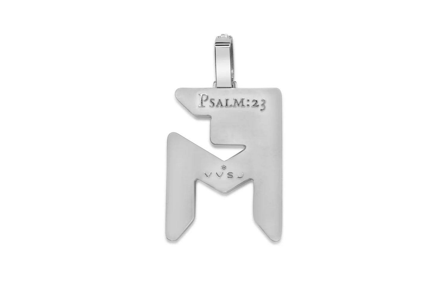 Diamond 'FM' Baguette Logo Pendant