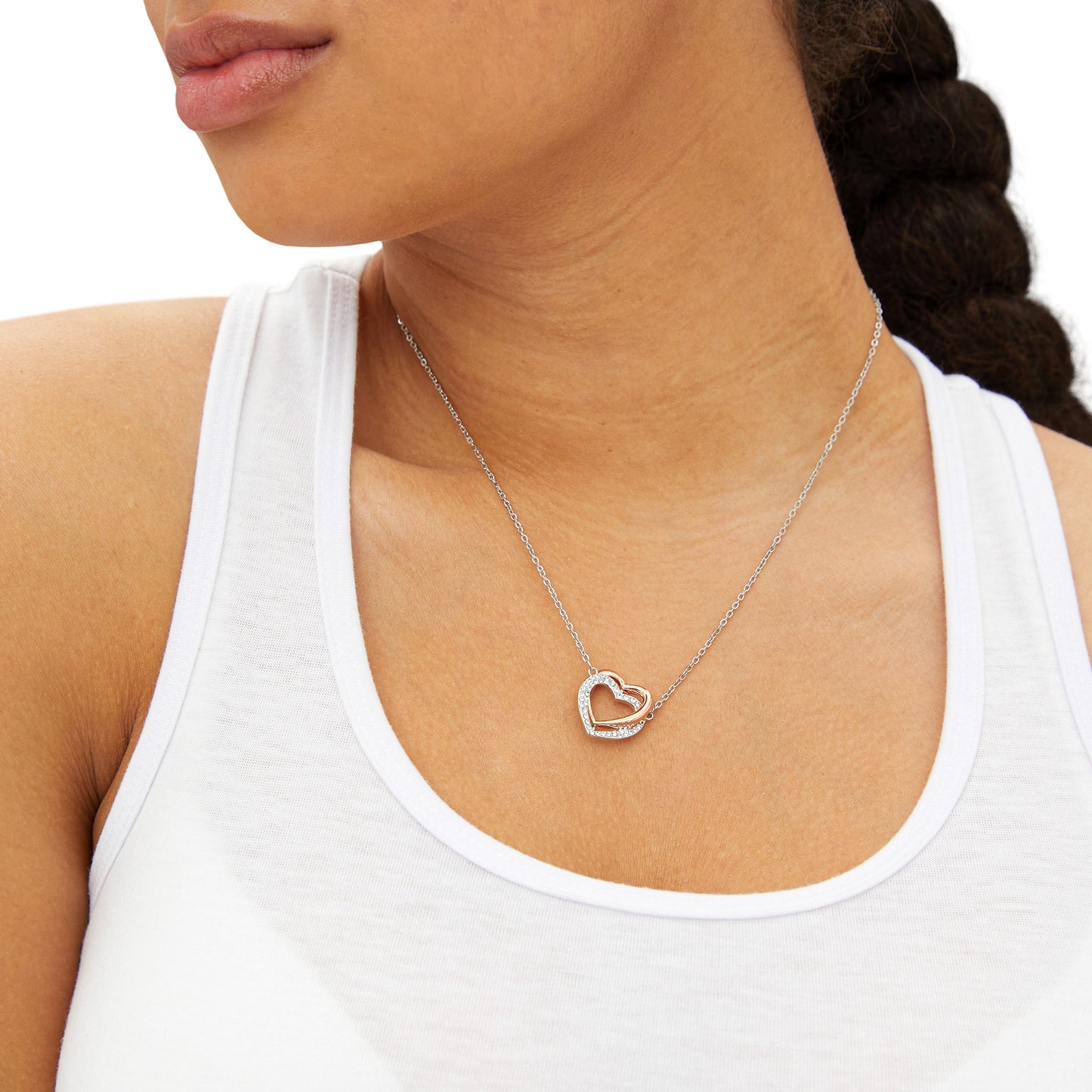 Diamond Twin Hearts Necklace