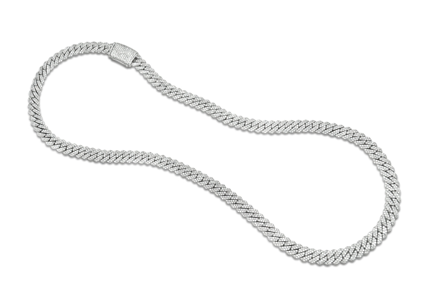 Diamond White Gold Cuban Chain Necklace