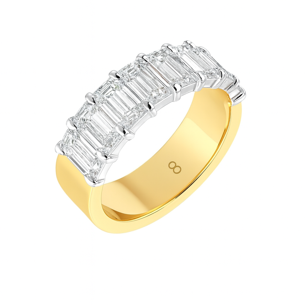 Custom Diamond 18KT Yellow Gold & White Gold Radiant Ring
