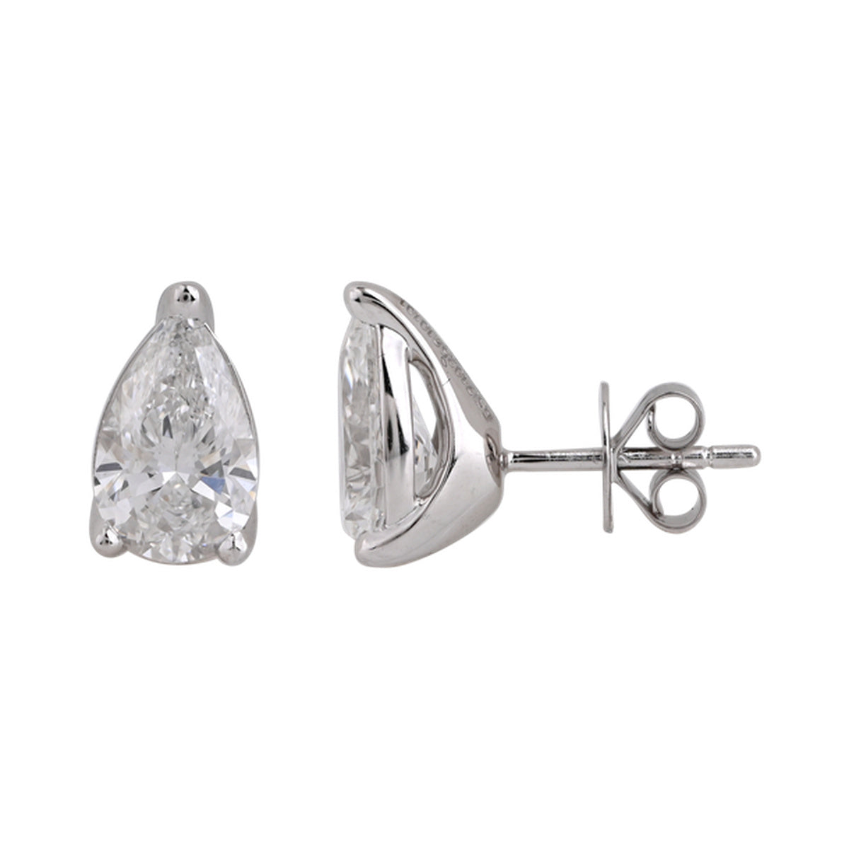 Pear Three-Prong Studs — authentic catalog photograph on white