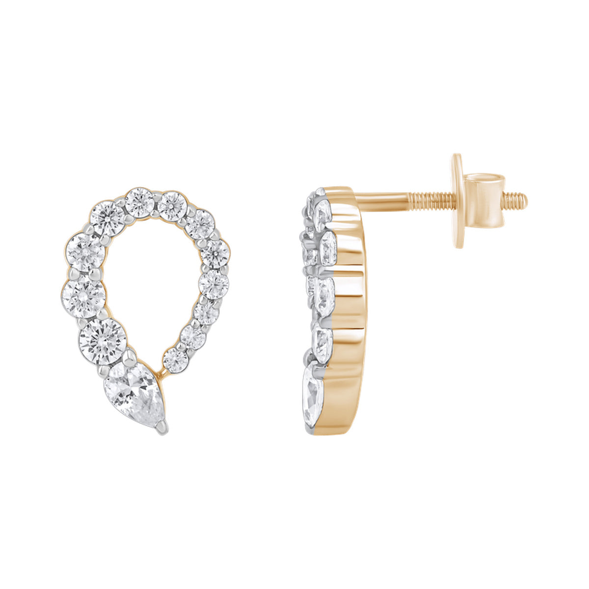 Open Teardrop Studs — authentic catalog photograph on white