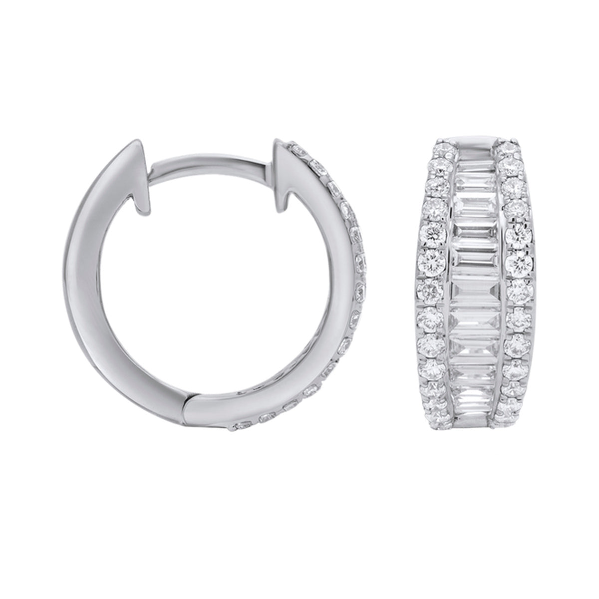 Baguette Huggie Hoops — authentic catalog photograph on white