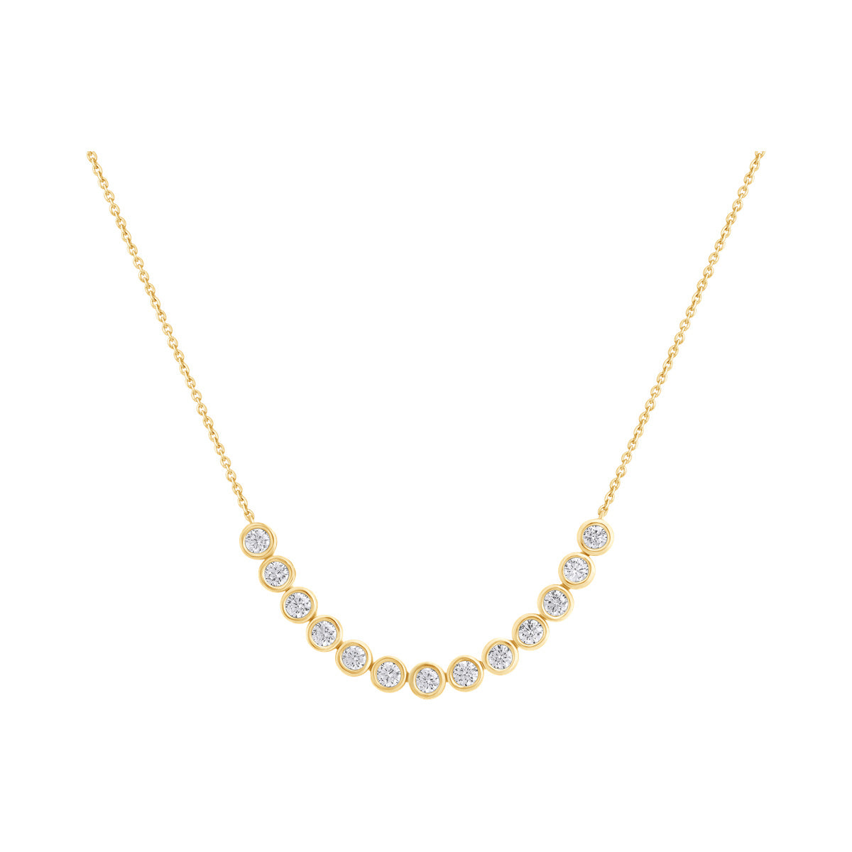 Round Bezel Arc Necklace — authentic catalog photograph on white