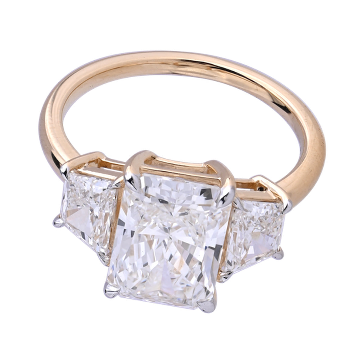 Rectangular Trapezoid Bridal Ring — authentic catalog photograph on white