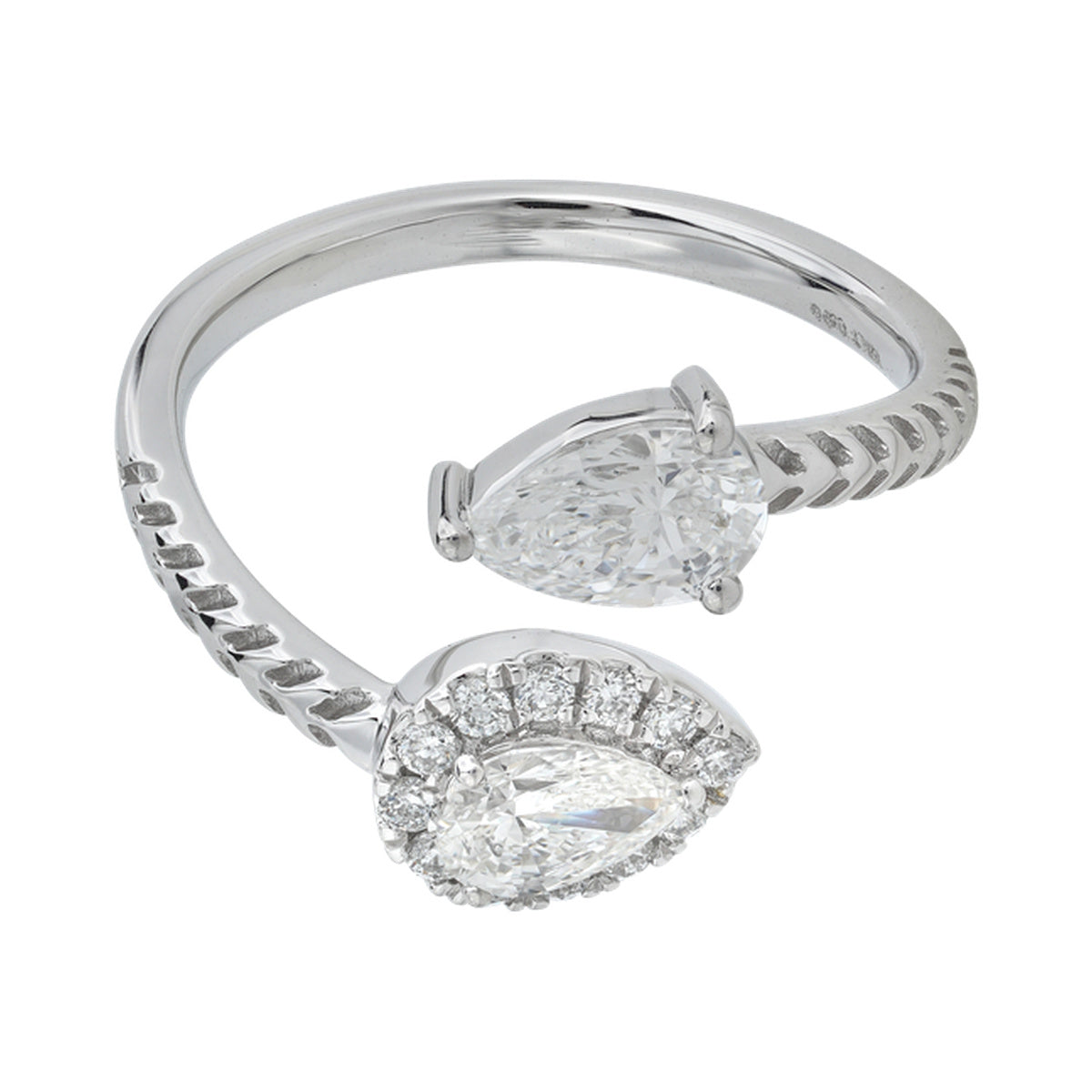 Pear Halo Bypass Ring — authentic catalog photograph on white