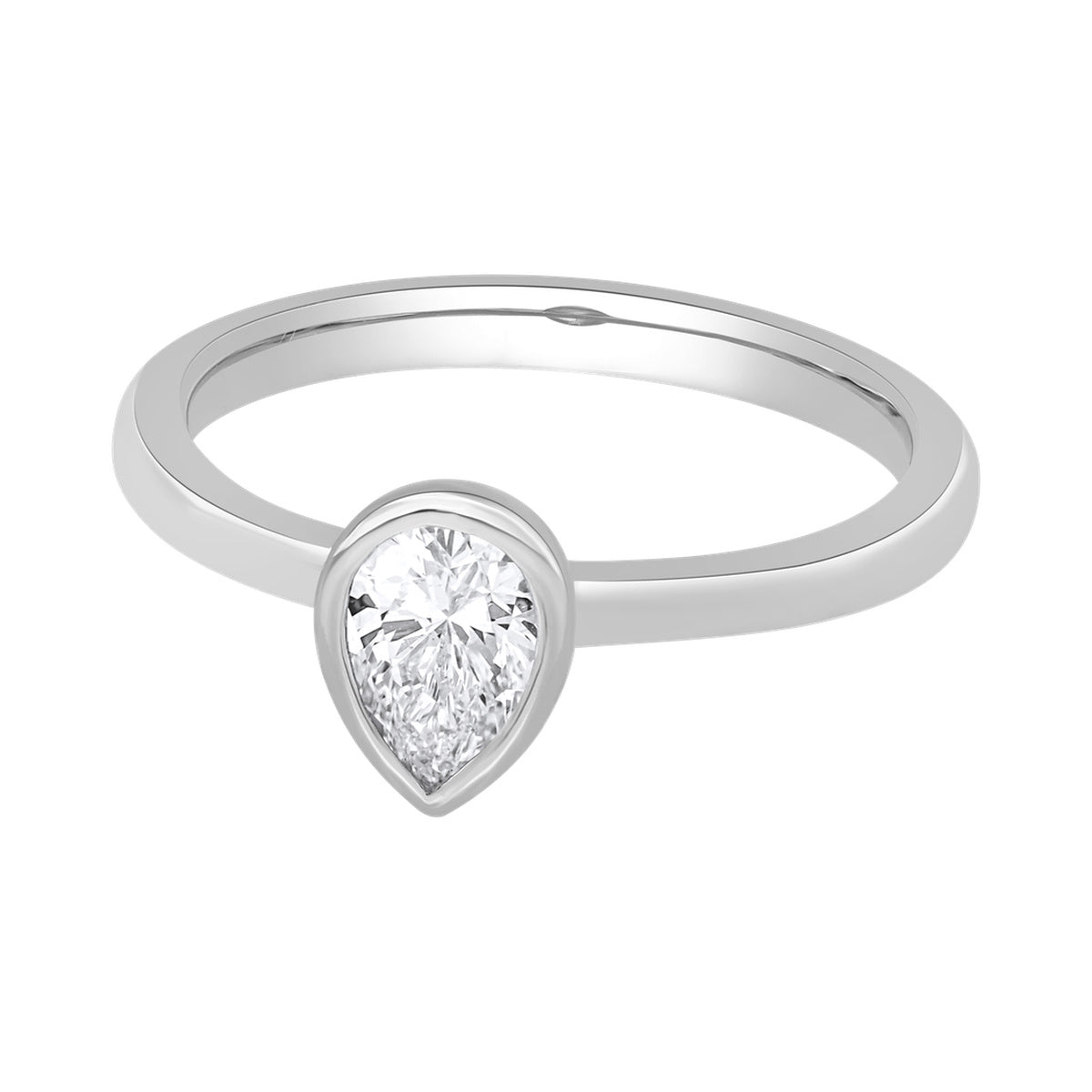 Pear Bezel Solitaire Ring — authentic catalog photograph on white