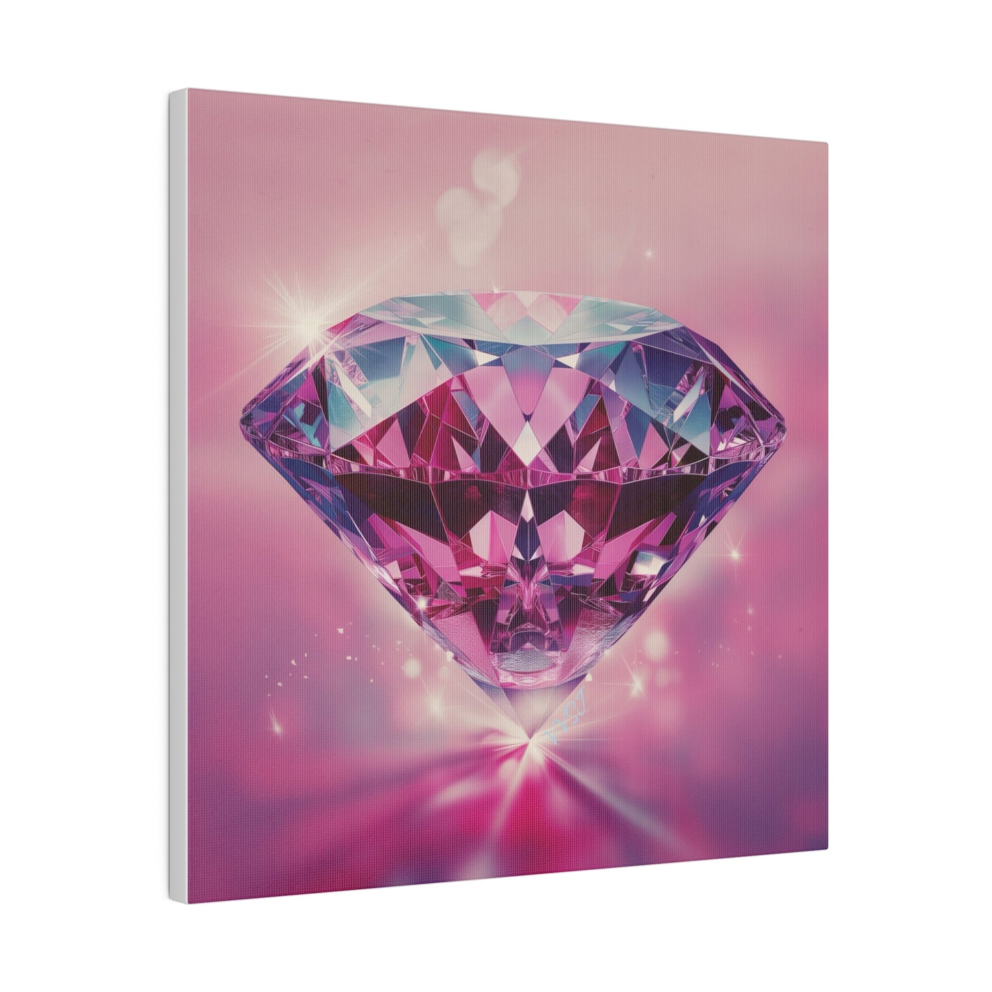 Glowing Pink Diamond Matte Canvas