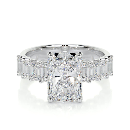 Diamond Half-Eternity Designer Radiant Engagement Ring