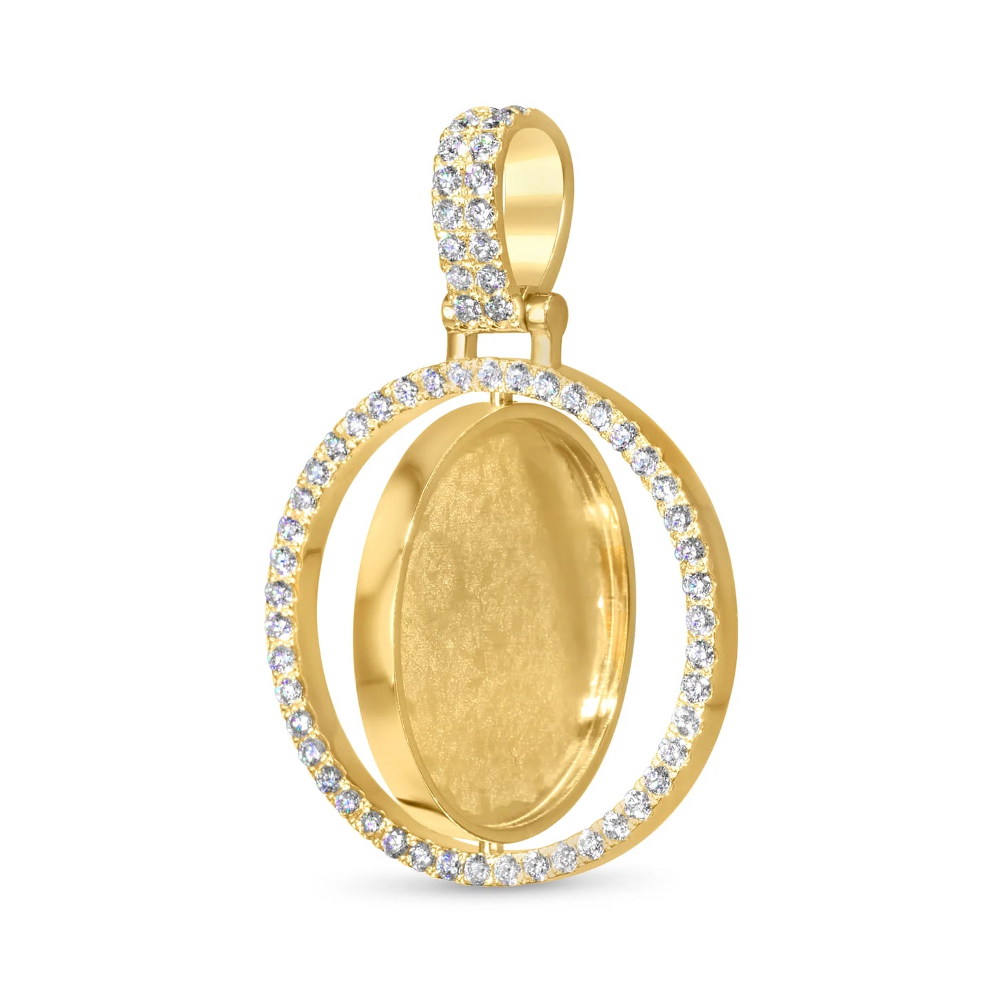 Diamond 14KT Yellow Gold Spinning Memory Pendant 1.85 ctw