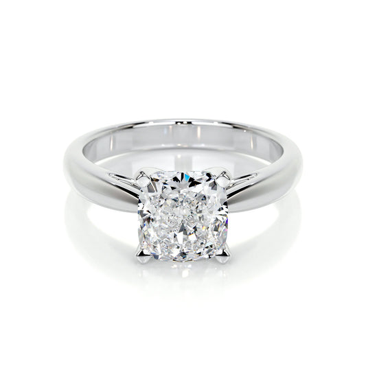 Diamond Cushion Solitaire Engagement Ring