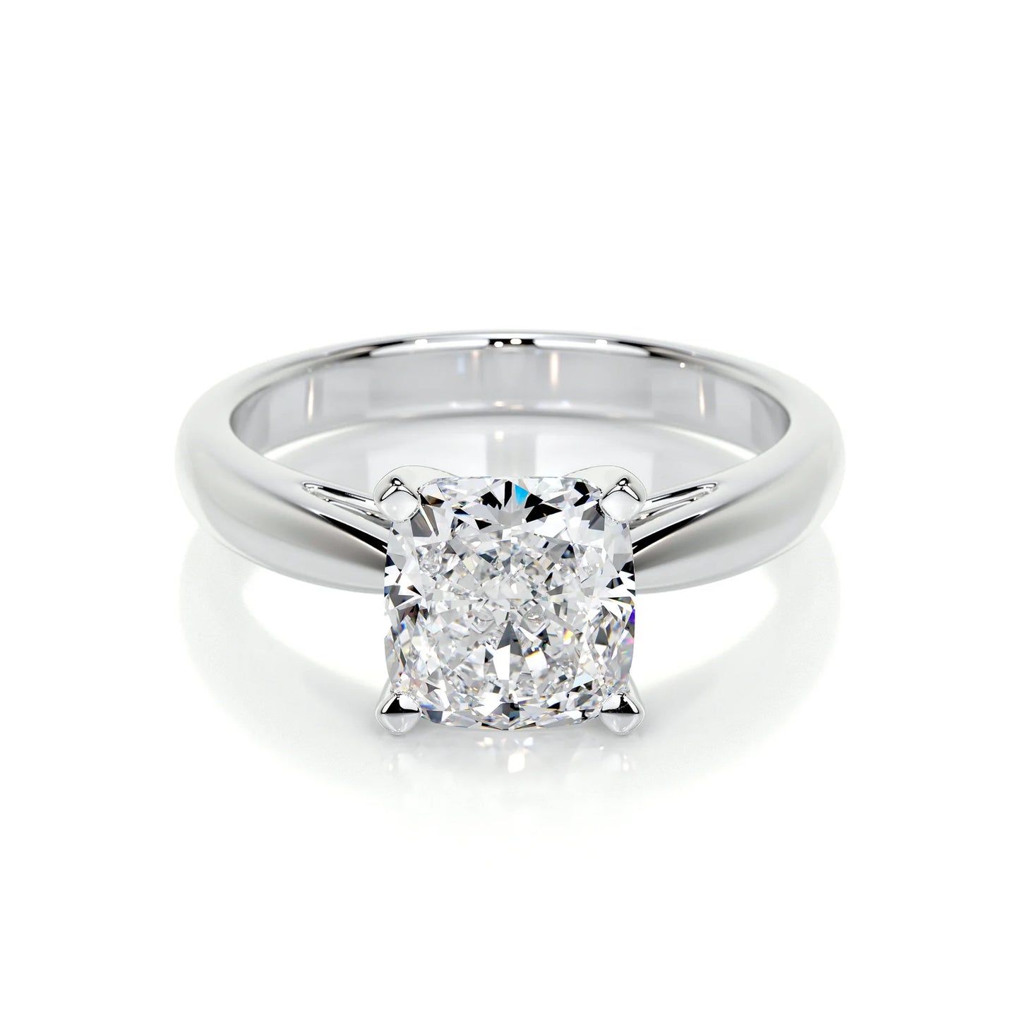 Diamond Cushion Solitaire Engagement Ring