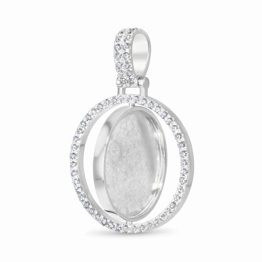 Diamond 14KT White Gold Spinning Memory Pendant 1.85 ctw