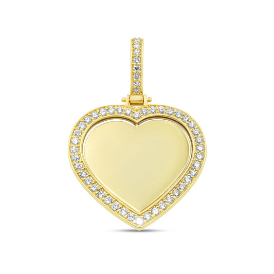 Diamond 14K Yellow Gold Heart Memory Pendant