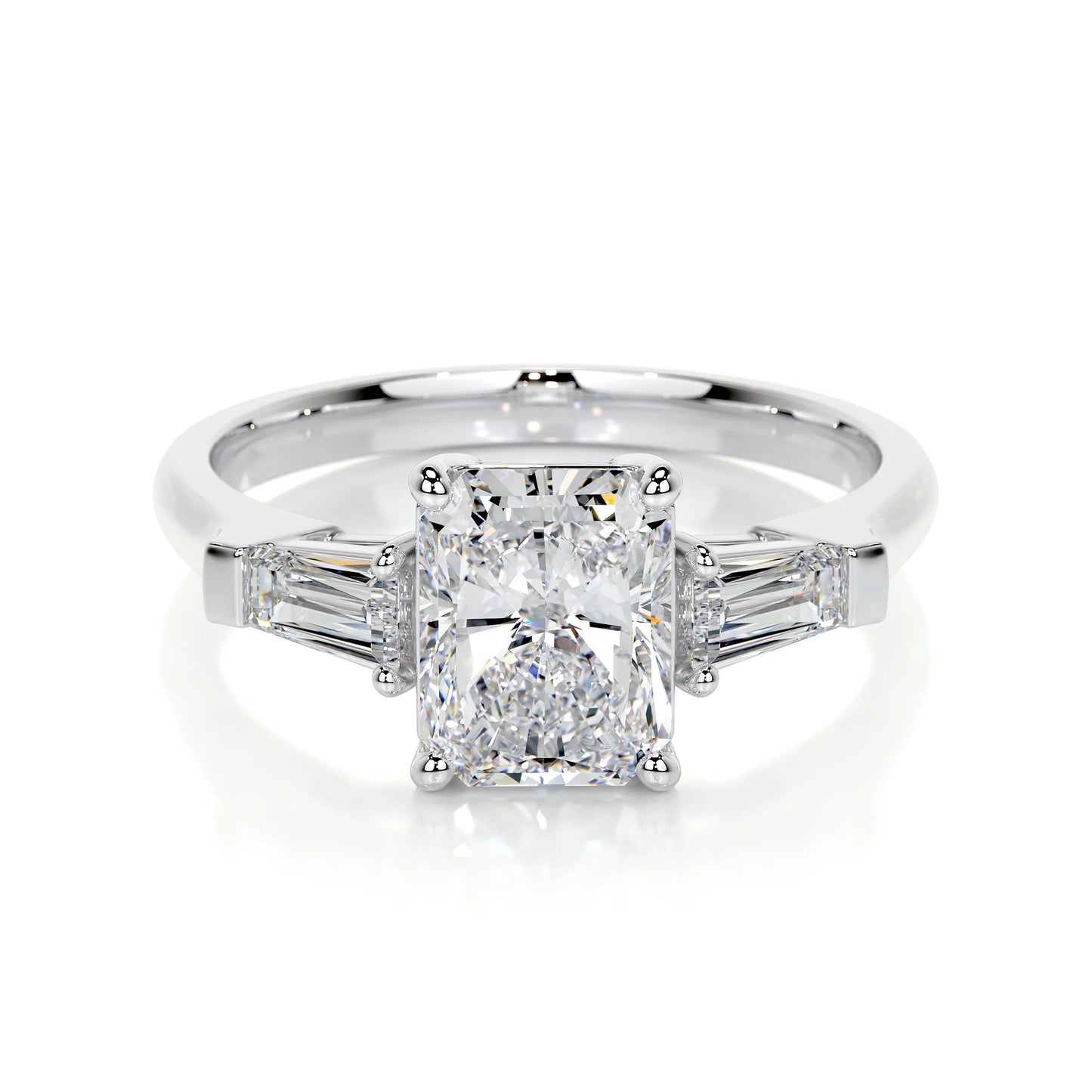 Diamond Radiant & Taper Engagement Ring