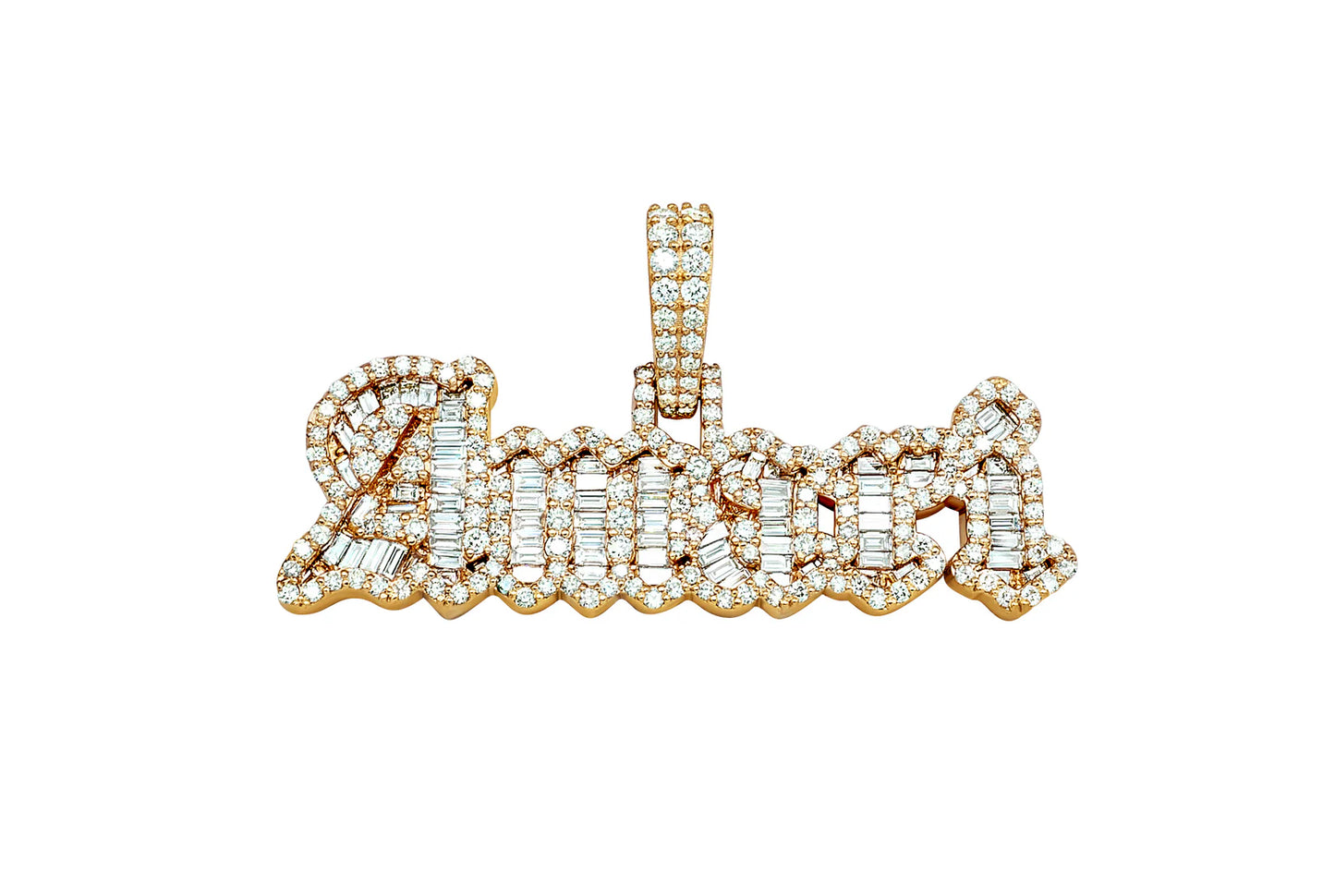 Diamond Baguette 'Amari' Name Pendant