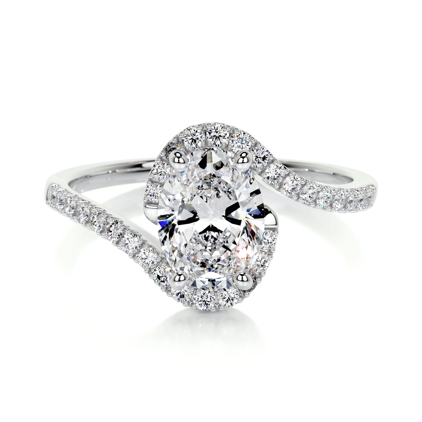 Diamond Oval Duo Halo Engagement Ring