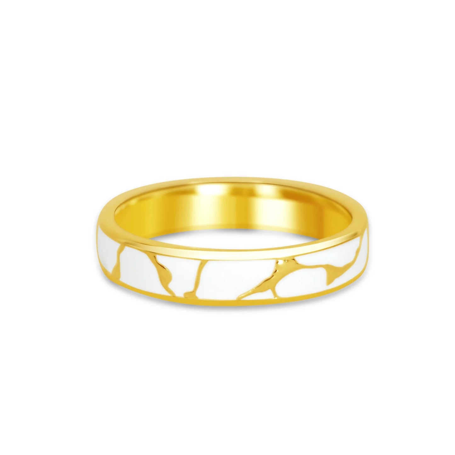 Marble & Yellow Gold Ring