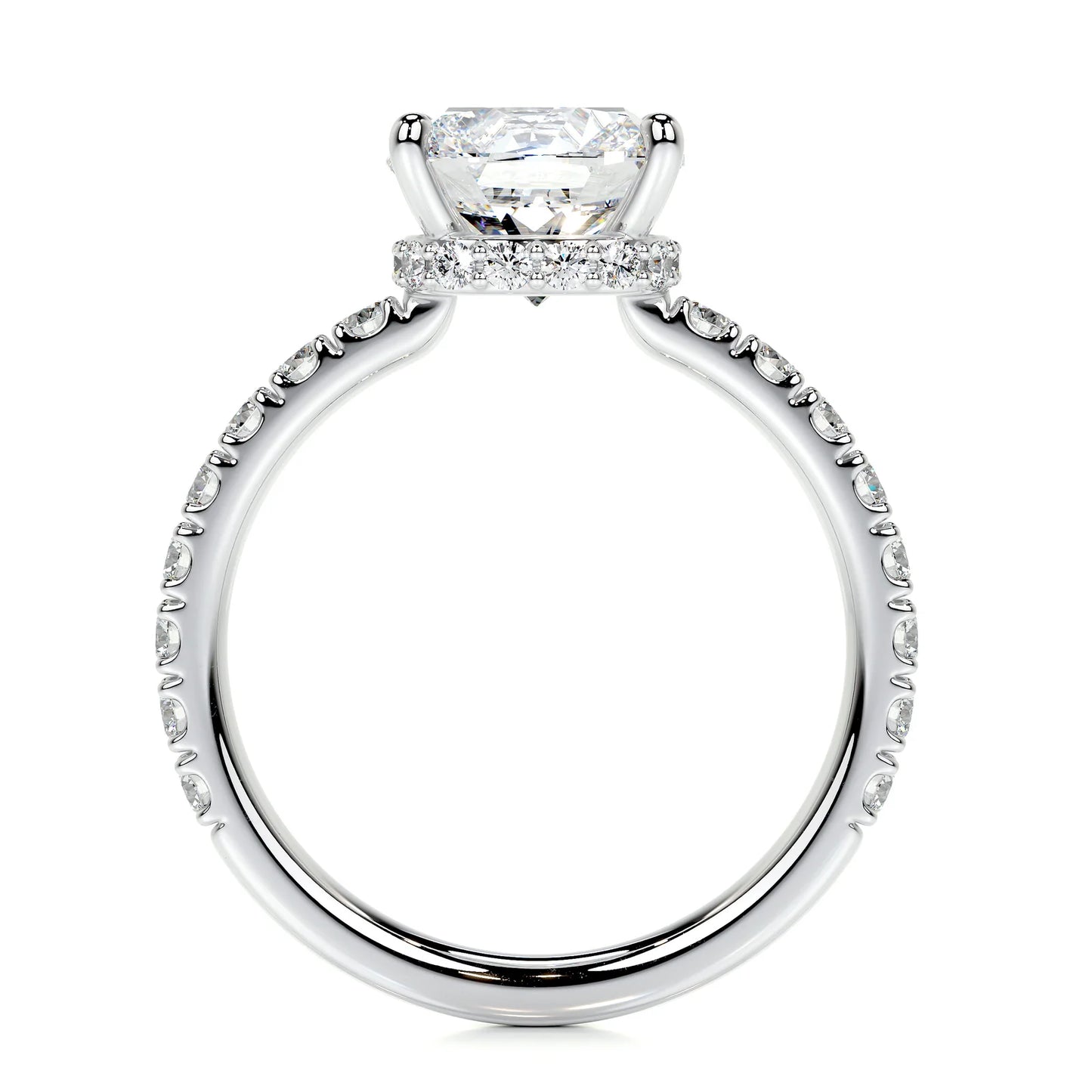 Diamond Cushion Cut Engagement Ring