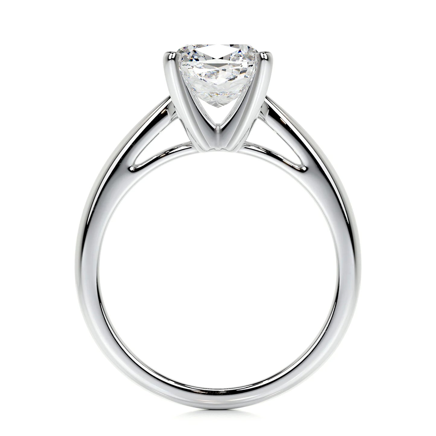 Diamond Cushion Solitaire Engagement Ring