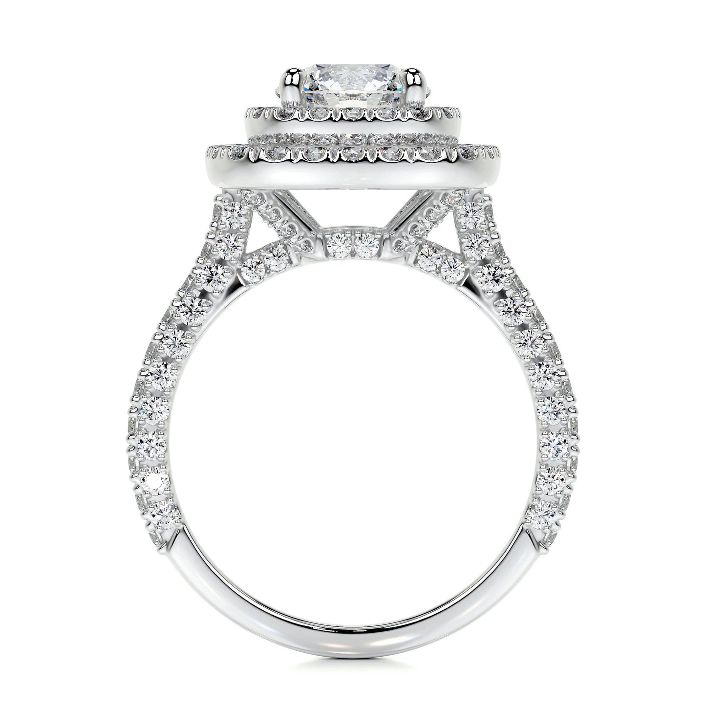 Diamond Double Halo Round  Engagement Ring