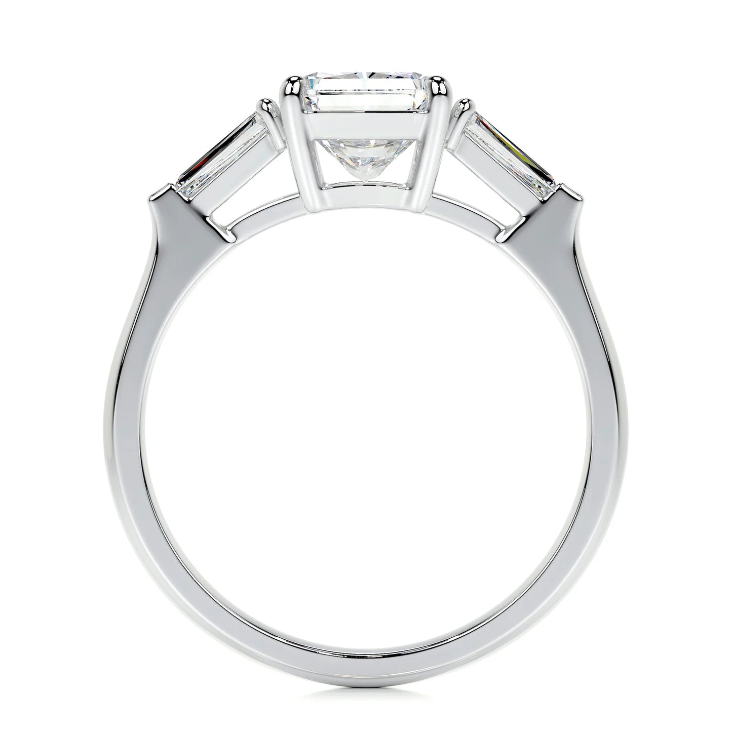 Diamond Radiant & Taper Engagement Ring