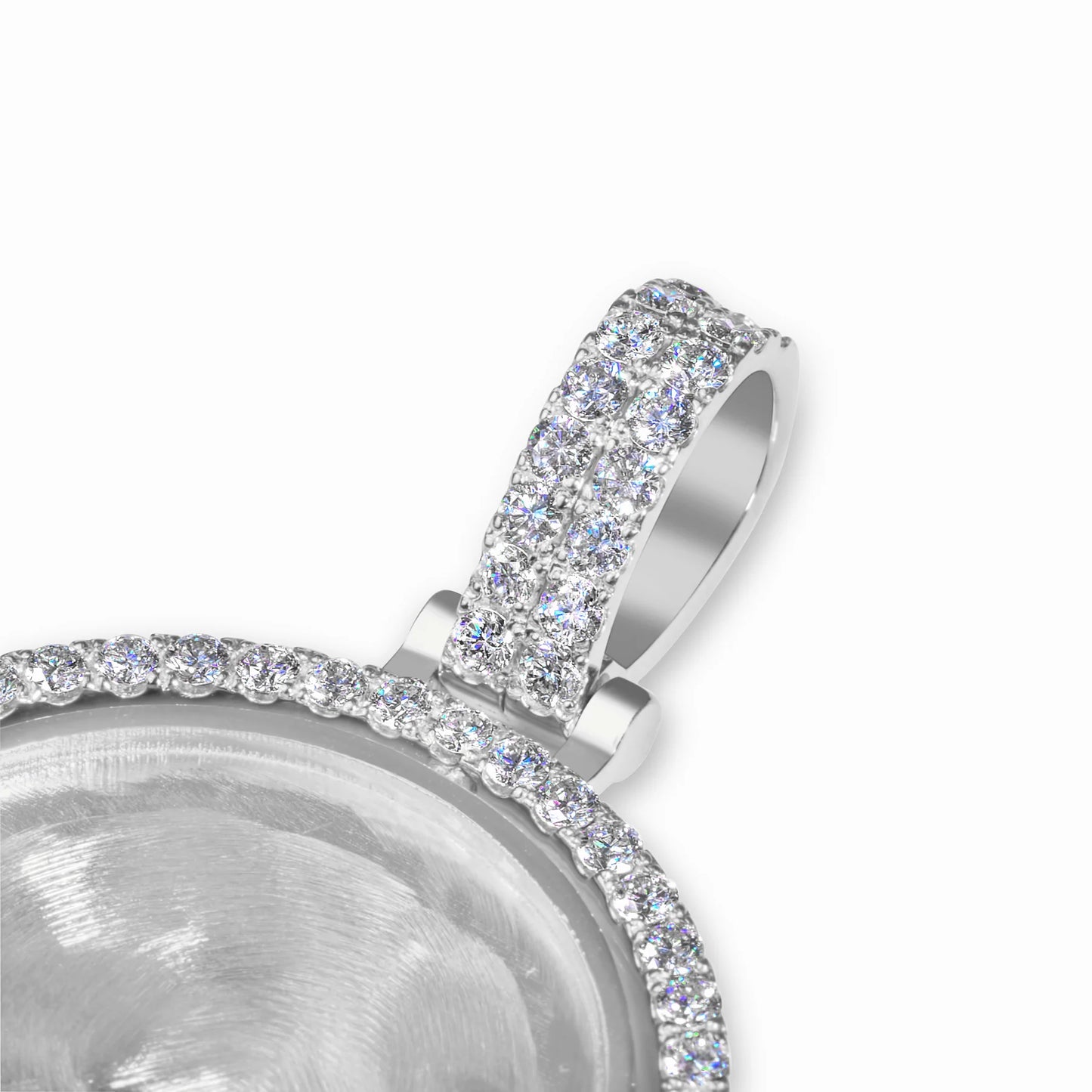 Diamond 14KT White Gold Spinning Memory Pendant 1.85 ctw