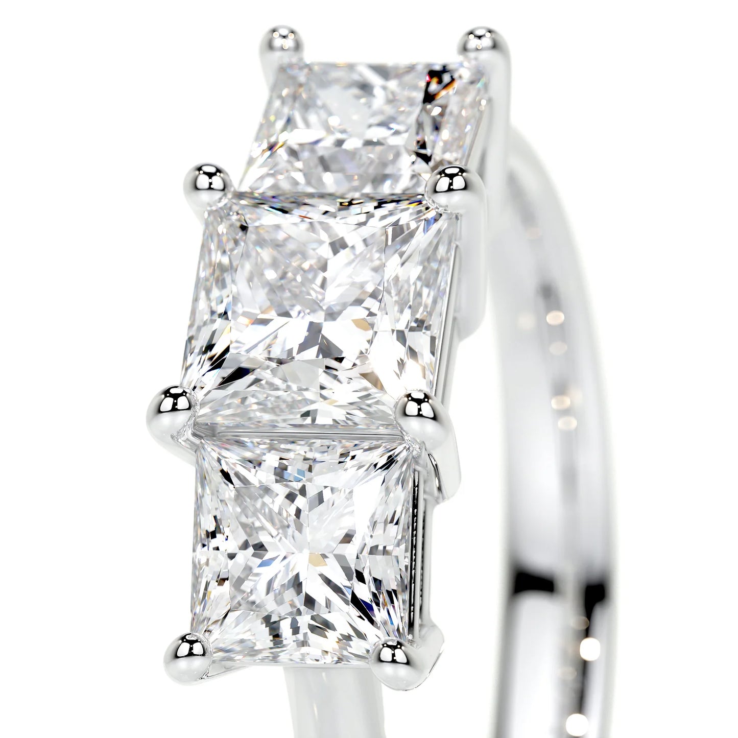 Diamond 3 Princess Cut Engagement Ring