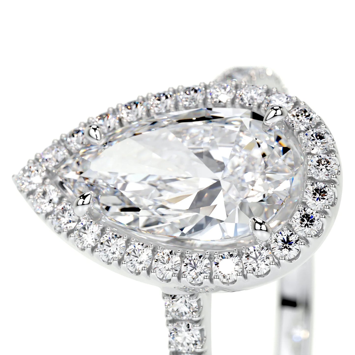 Diamond Pear Halo Engagement Ring