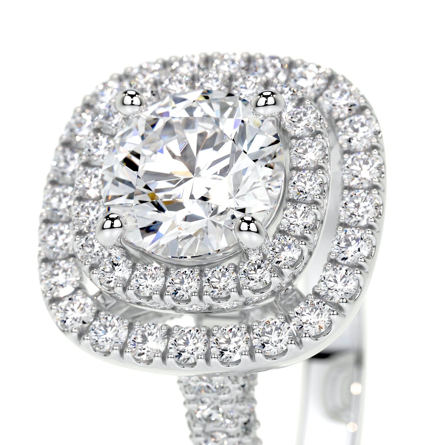 Diamond Double Halo Round  Engagement Ring